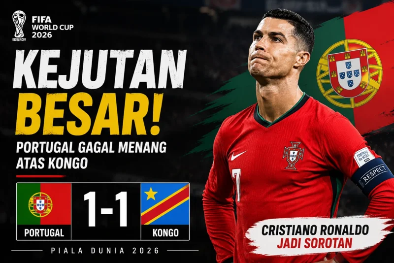 Kejutan Besar! Portugal Gagal Menang atas Kongo, Cristiano Ronaldo Jadi Sorotan.webp